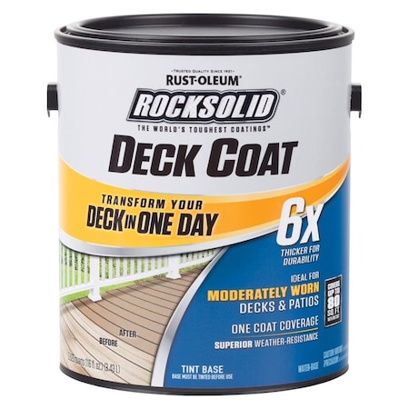 Krud Kutter Rust-Oleum RockSolid 6X Deck Coat Solid Tintable Matte Tint Base Water-Based Acrylic Deck Resurfacer 300113
